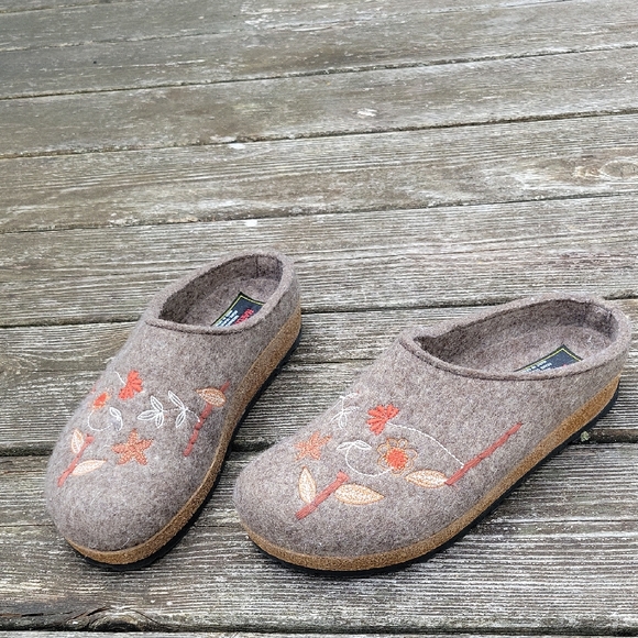 Haflinger Grizzly Brown Wool Clogs/Slippers - Picture 1 of 16